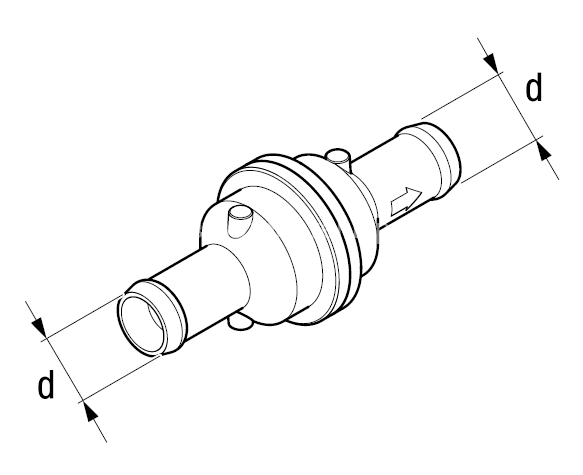 Обратный тосольный клапан  18mm (2 патрубка) (аналог  221000101400) купить в Белгороде